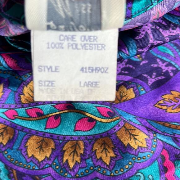 Vintage California Miss 3 piece paisley pajama set - shorts, top, robe - Large - Picture 14 of 16